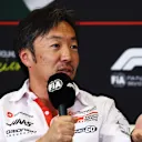 MEXICO CITY, MEXICO - OCTOBER 24: Ayao Komatsu, Team Principal of Haas F1 in the Team Principals Press Conference during practice ahead of the F1 Grand Prix of Mexico at Autodromo Hermanos Rodriguez on October 24, 2025 in Mexico City, Mexico. (Photo by Clive Rose/Getty Images)