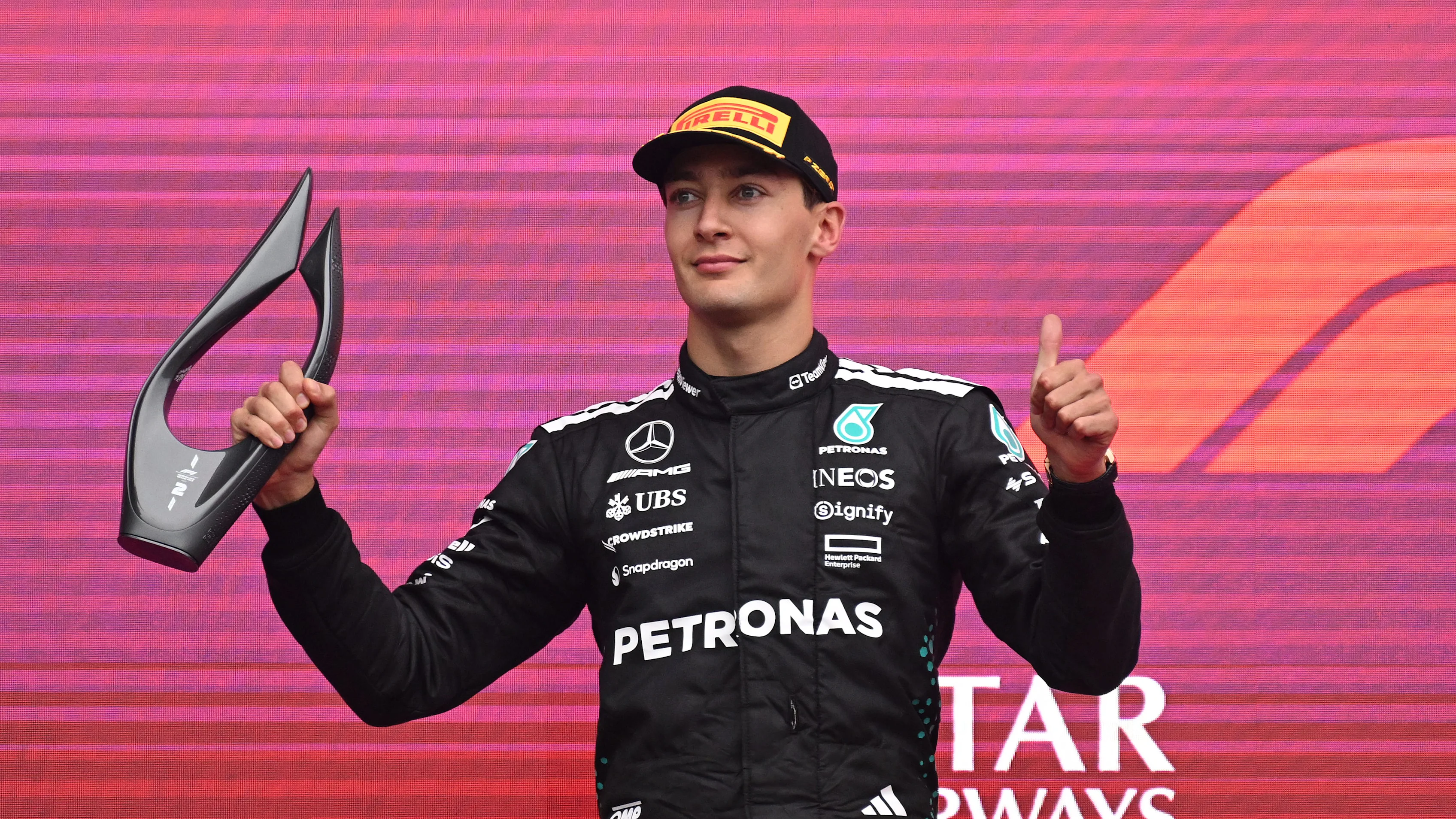 Bakou, Azerbaïdjan - 21 septembre: George Russell de la Grande-Bretagne et Mercedes AMG, deuxième,