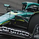 SINGAPORE, SINGAPORE - OCTOBER 04: Lance Stroll of Canada driving the (18) Aston Martin F1 Team AMR25 Mercedes on track during final practice ahead of the F1 Grand Prix of Singapore at Marina Bay Street Circuit on October 04, 2025 in Singapore, Singapore. (Photo by Rudy Carezzevoli/Getty Images)