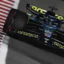 AUSTIN, TEXAS - OCTOBER 18: Lance Stroll of Canada driving the (18) Aston Martin F1 Team AMR25 Mercedes on track during Qualifying ahead of the F1 Grand Prix of United States at Circuit of The Americas on October 18, 2025 in Austin, Texas. (Photo by Clive Mason/Getty Images)