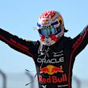 AUSTIN, TEXAS - OCTOBER 19: Race winner Max Verstappen of the Netherlands and Oracle Red Bull Racing celebrates in parc ferme during the F1 Grand Prix of United States at Circuit of The Americas on October 19, 2025 in Austin, Texas. (Photo by Rudy Carezzevoli/Getty Images)