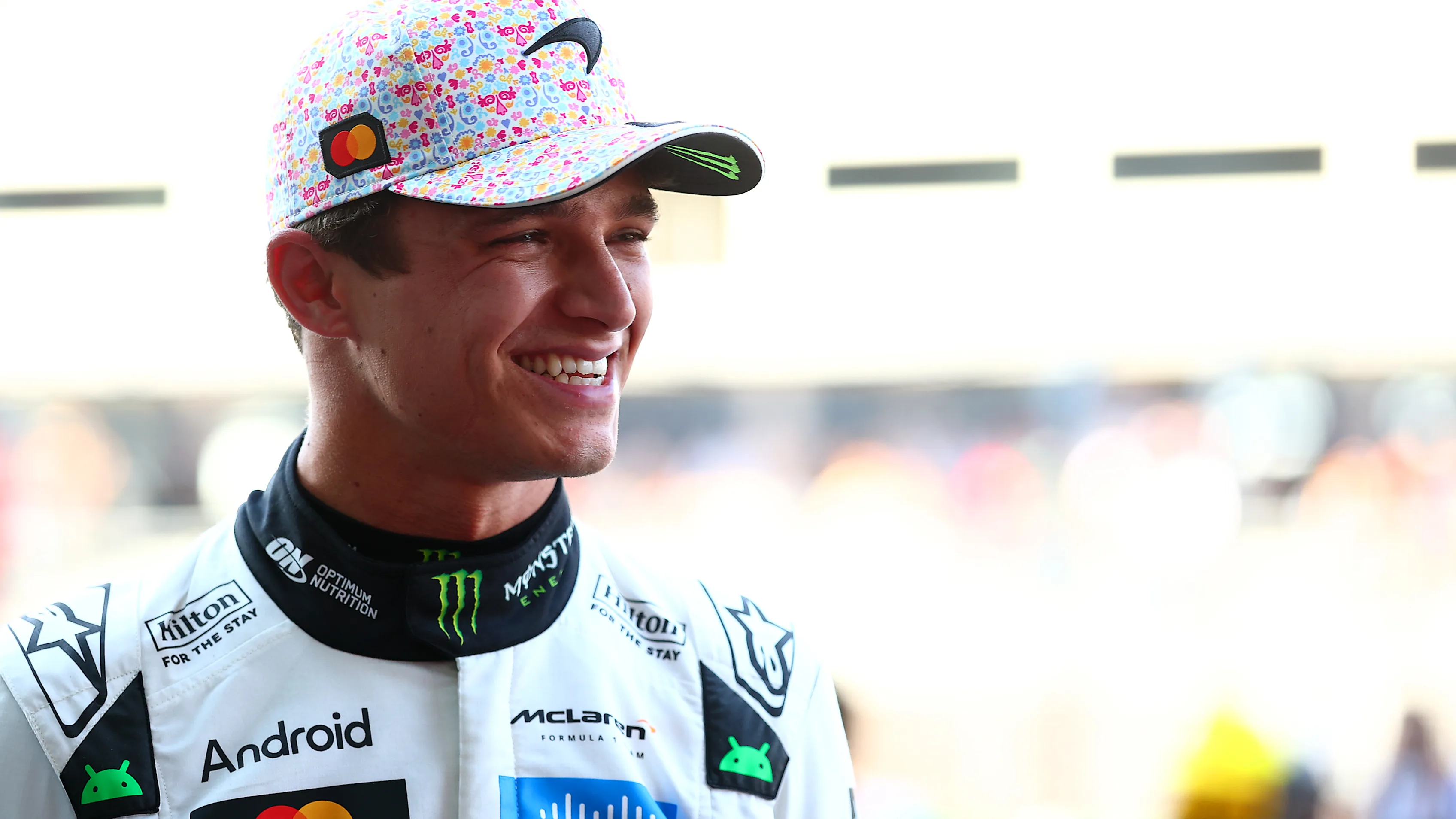 MEXICO CITY, MEXICO - OCTOBER 25: Pole position qualifier Lando Norris of Great Britain and McLaren looks on in parc ferme during qualifying ahead of the F1 Grand Prix of Mexico at Autodromo Hermanos Rodriguez on October 25, 2025 in Mexico City, Mexico. (Photo by Bryn Lennon - Formula 1/Formula 1 via Getty Images)