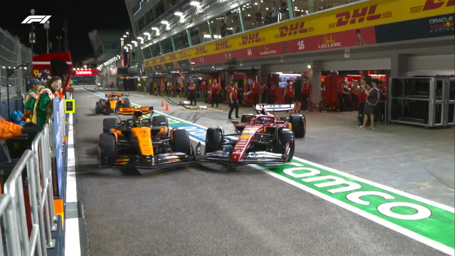 Incontournable: Norris et Leclerc entrent en collision dans la voie des stands de Singapour pendant FP2