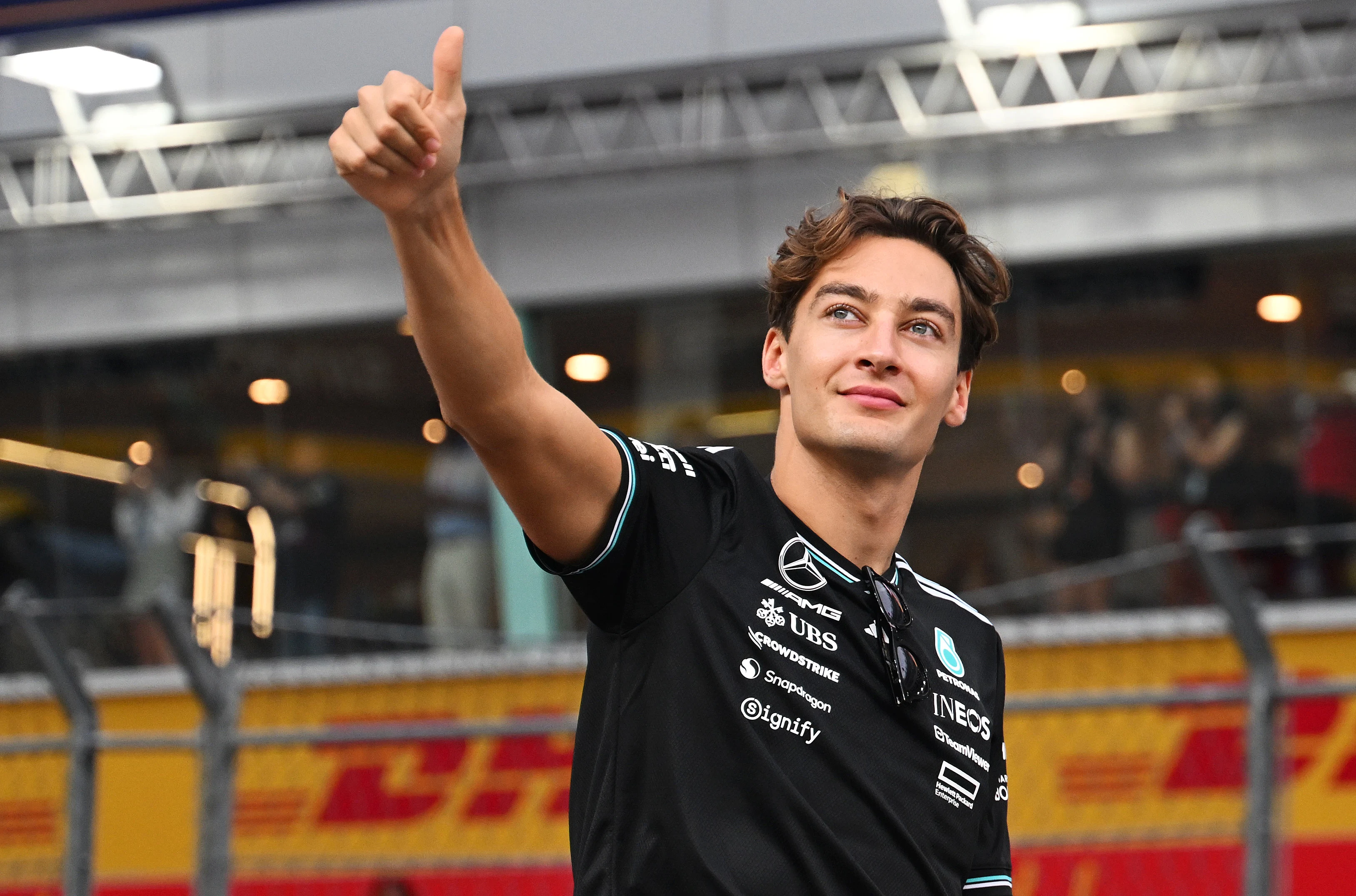 SINGAPOUR, SINGAPOUR - 05 OCTOBRE : George Russell de Grande-Bretagne et Mercedes AMG Petronas F1