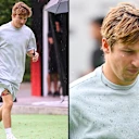 Liam Lawson le garde décontracté dans un ensemble gris en sourdine