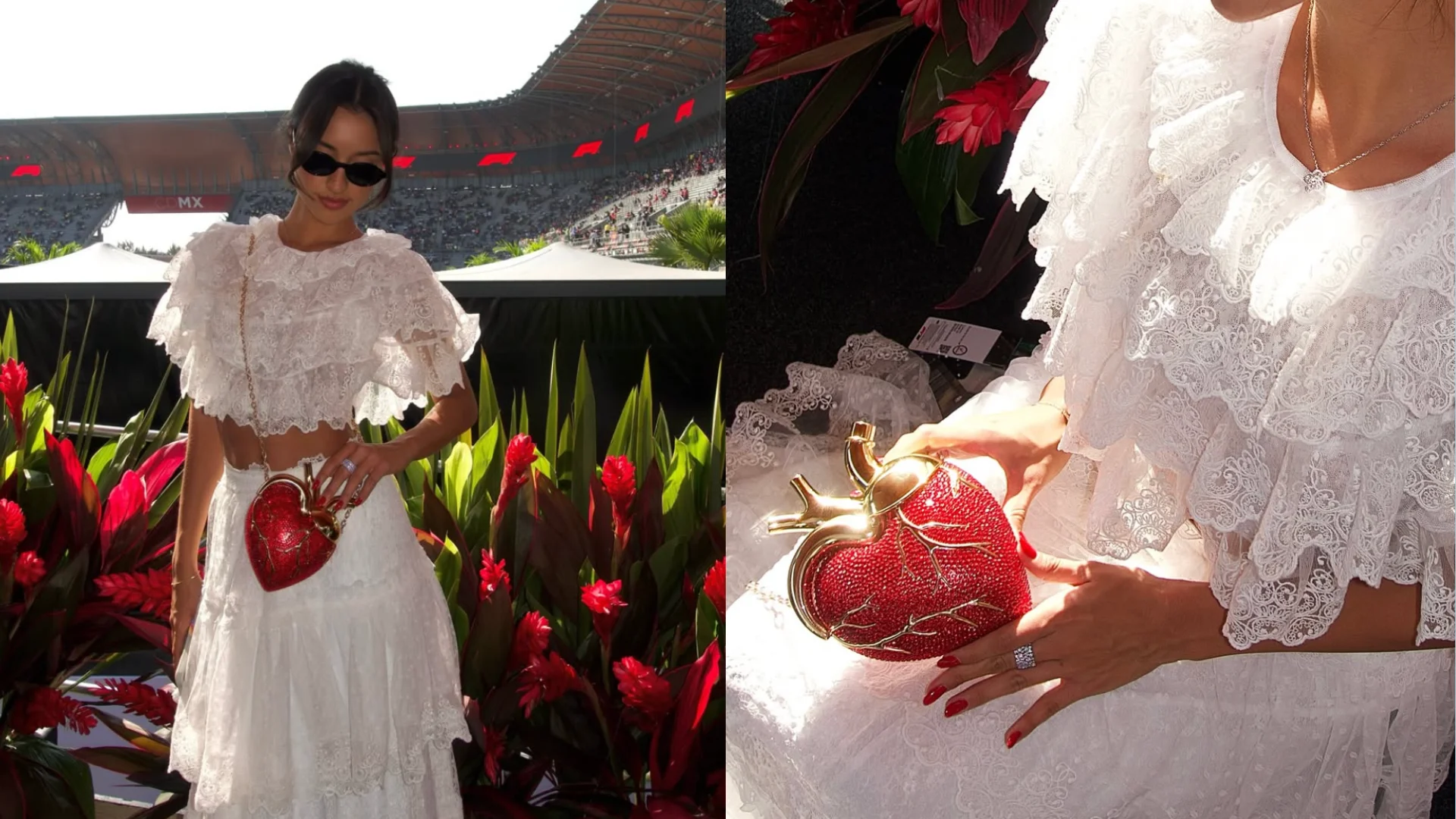 Lors du Grand Prix de Mexico, Alexandra portait une tenue inspirée de l'autoportrait de Frida Khalo intitulée "Les deux Frida"et était un clin d'œil à ses racines mexicaines. Faites glisser pour plus d'images