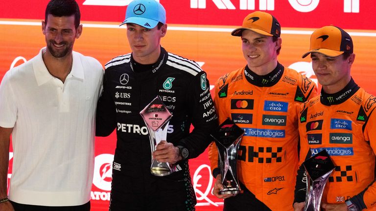 Novak Djokovic avec les trois premiers du Qatar Sprint