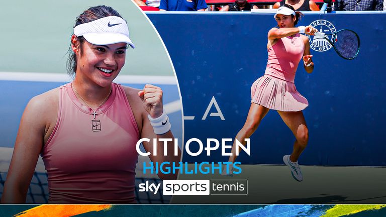 Emma Raducanu defeats Naomi Osaka at the Citi Open to advance to the quarter-finals stage.