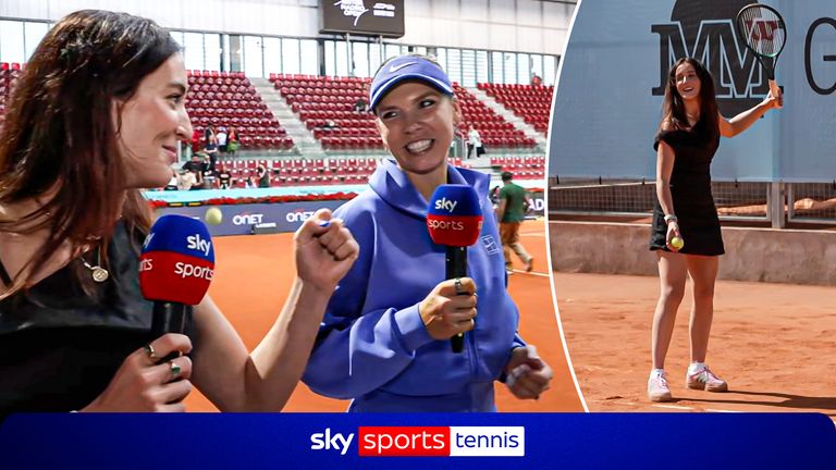 Katie Boulter félicite Laura Robson pour son entraînement au service du gaucher !