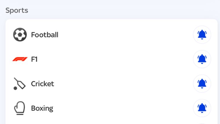 Vous pouvez vous abonner aux notifications sur autant de sports que vous le souhaitez